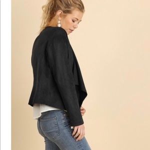 New Black Faux Suede Moto Jacket